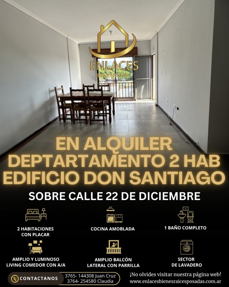 Departamento de 2 dormitorios en alquiler