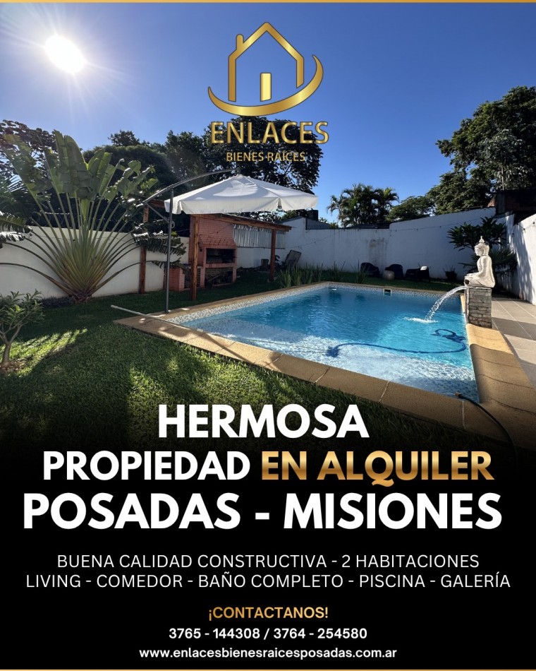 Hermosa casa en alquiler de 2 dormitorios 