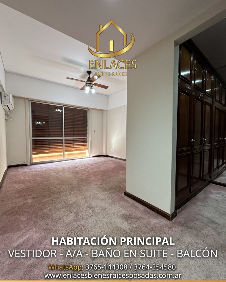Departamento de 3 dormitorios mas dependencia de servicio en alquiler 