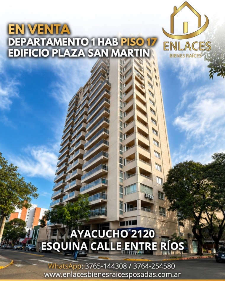 Departamento en venta de 1 dormitorio en el centro de Posadas