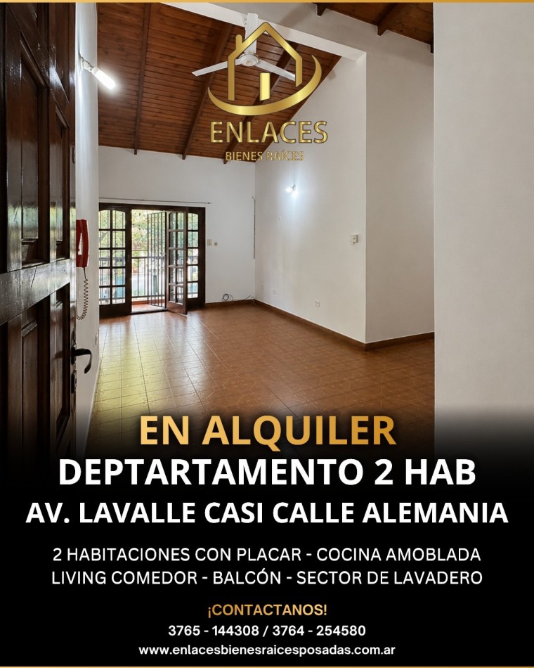 Departamento de 2 dormitorios en alquiler