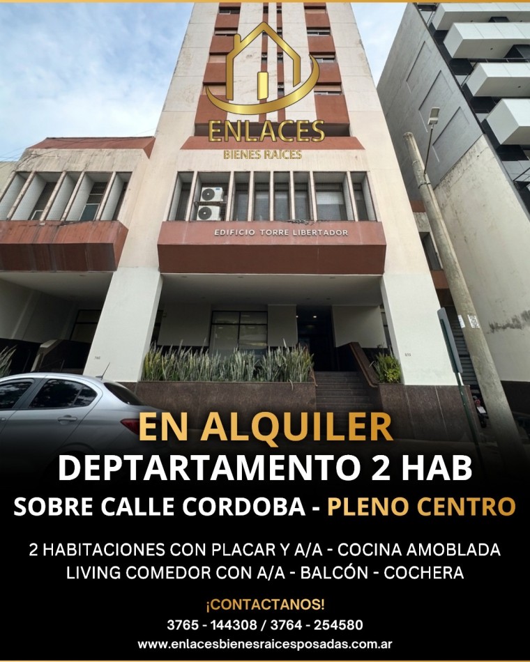 Departamento en alquiler de 2 dormitorios en el centro de Posadas