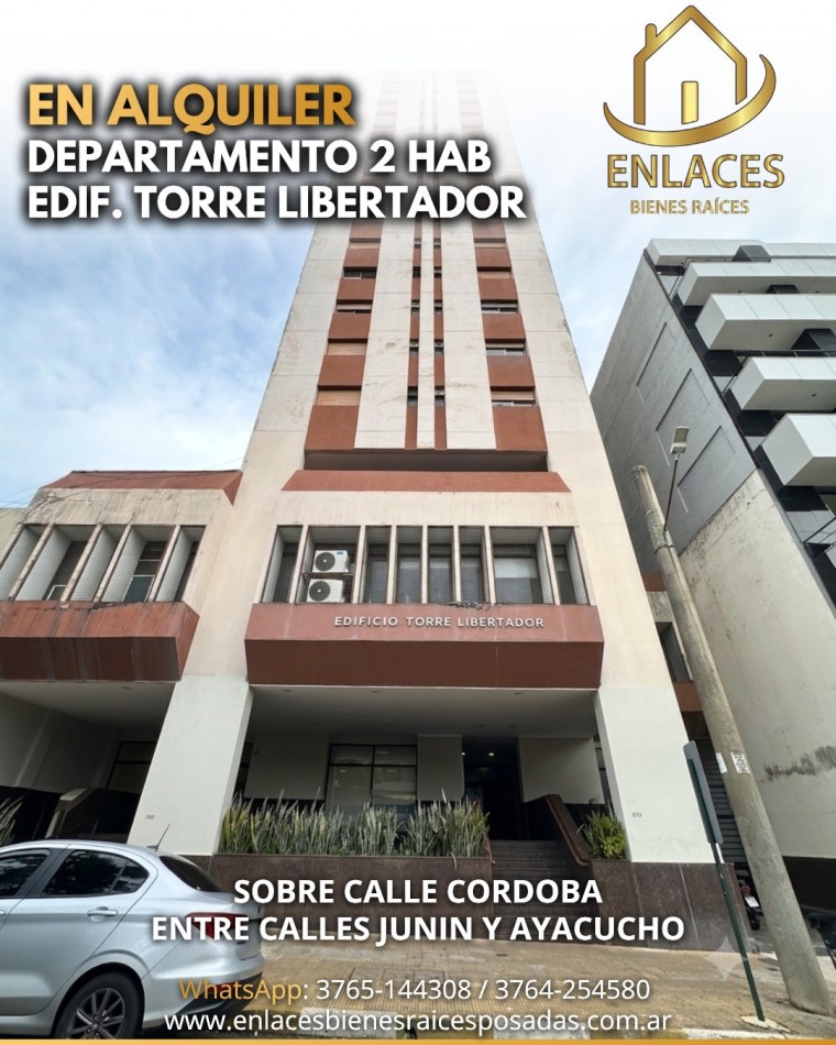 Departamento en alquiler de 2 dormitorios en el centro de Posadas