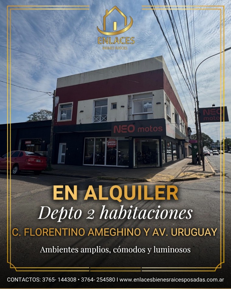 Departamento de 2 dormitorios en alquiler sobre Av Uruguay
