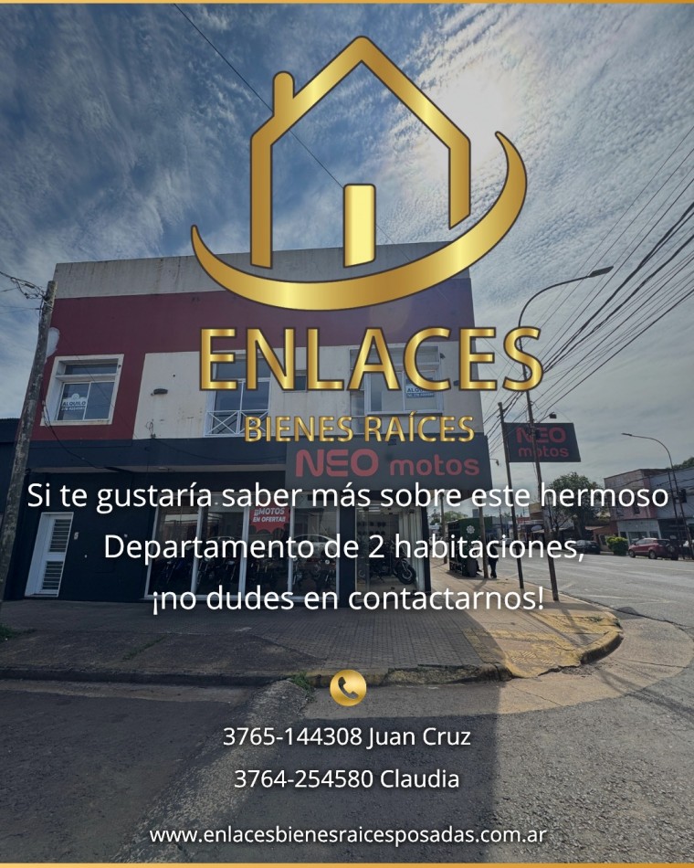 Departamento de 2 dormitorios en alquiler sobre Av Uruguay